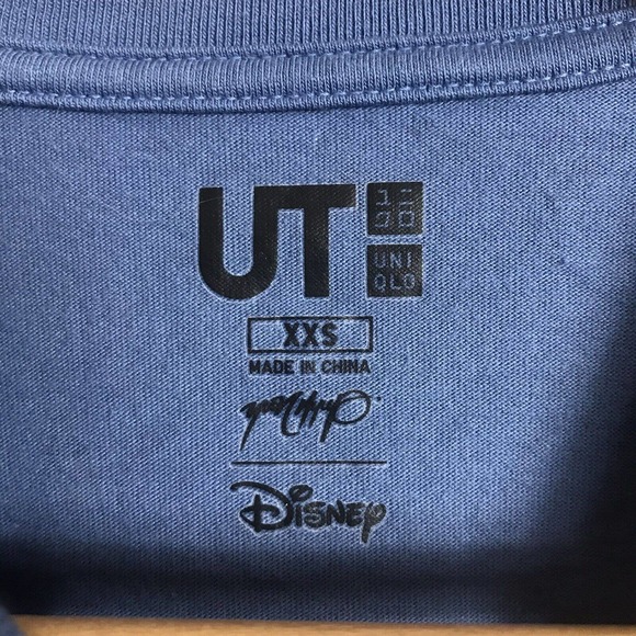 UT Uniqlo X Disney Women Blue Short Sleeve T-Shirt XXS All Over Mickey Print - Picture 3 of 4